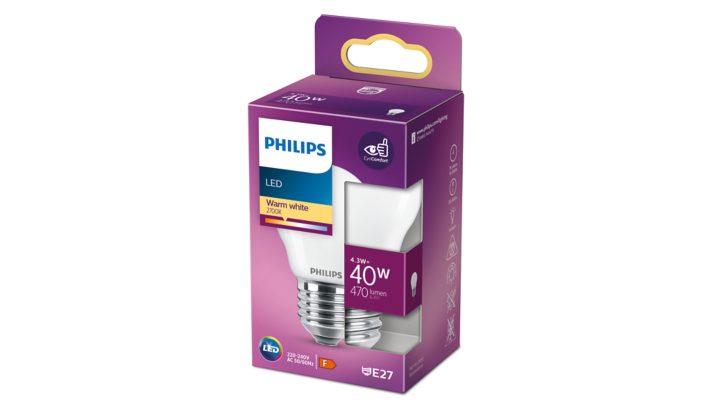 LED Klot 40W (4,3W) E27 Matt - Philips - 2