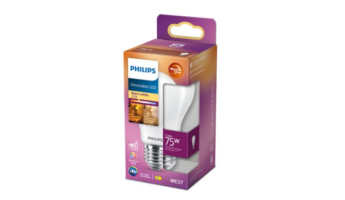 LED Normal 75W (7,2W) E27 Matt Dimbar - Philips - 2