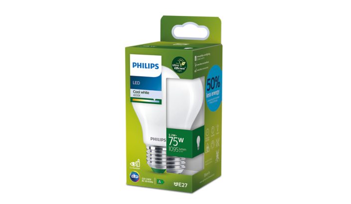 LED Kallvit Normal 75W (5,2W) E27 Matt - Philips - 2