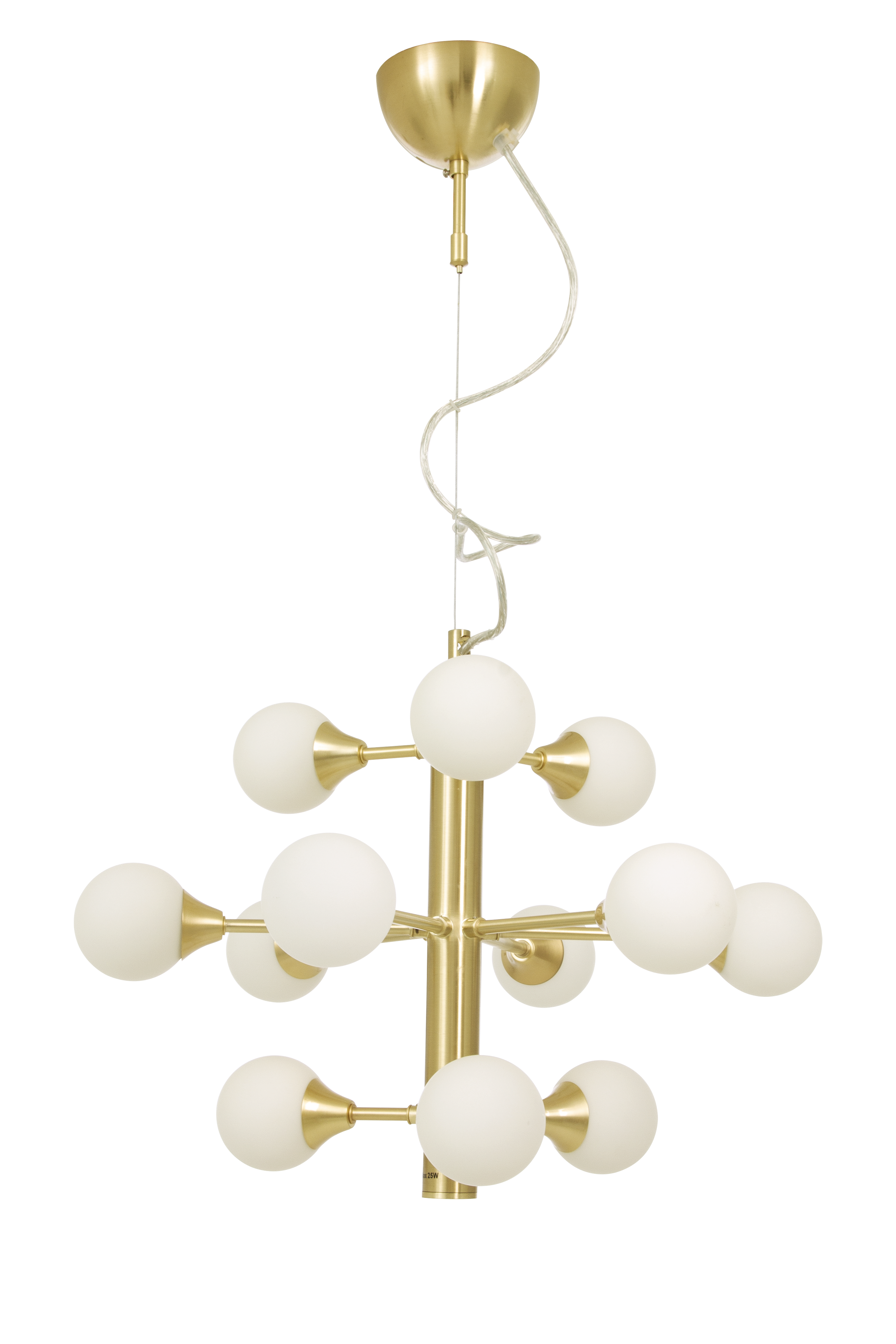 COSMOS taklampa 12 - arm, matt mässing/vit - Aneta Lighting - 3