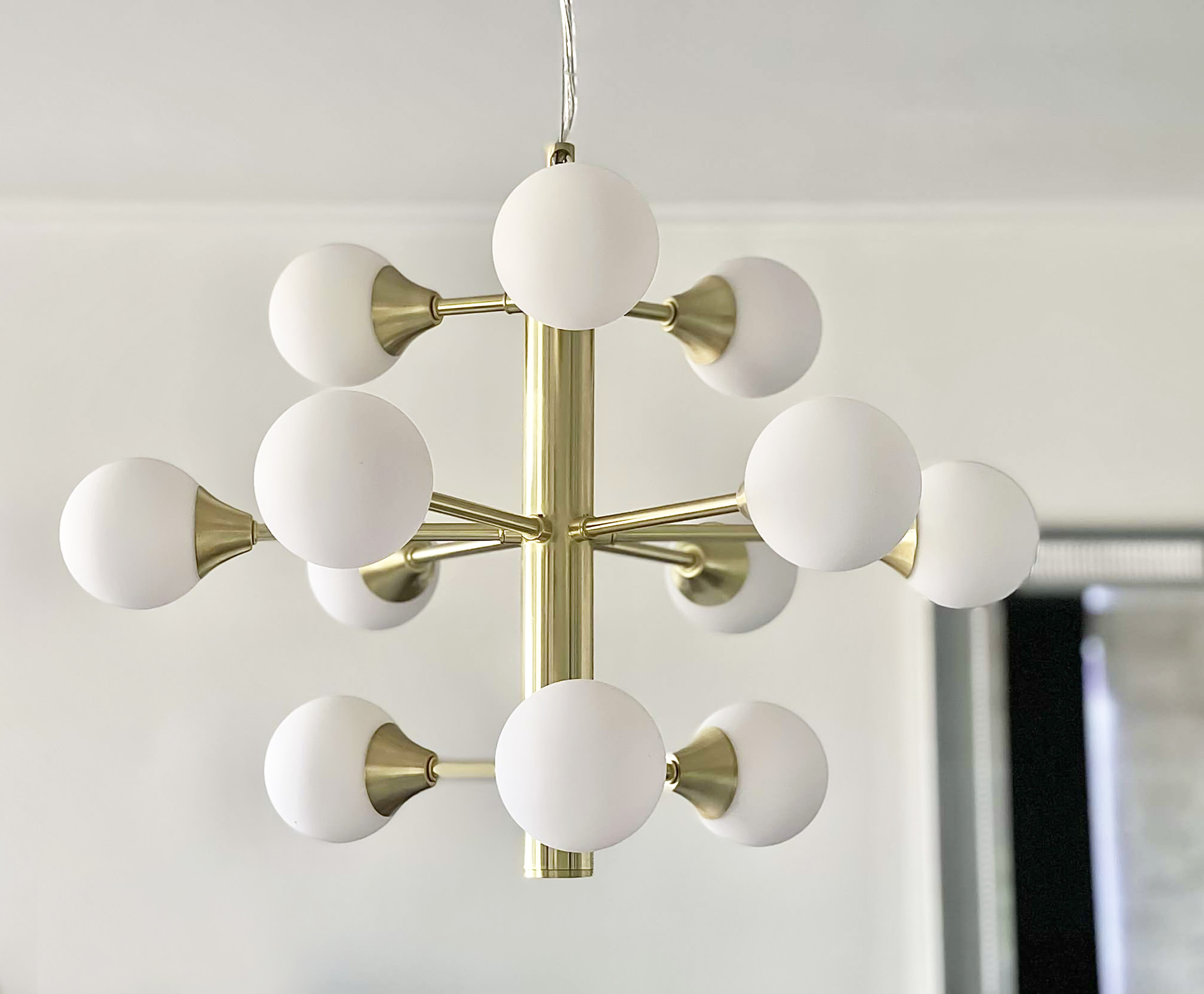 COSMOS taklampa 12 - arm, matt mässing/vit - Aneta Lighting - 4