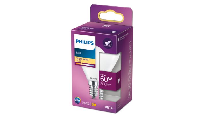 LED Klot 60W (6,5W) E14 Matt - Philips - 2
