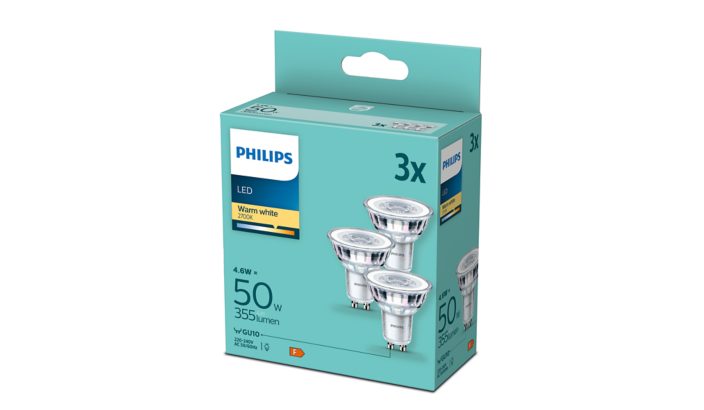LED Spot 50W (4,6W) PAR16 GU10 Trepack - Philips