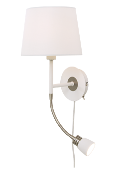 EKETORP vägglampa, vit/stål - Aneta Lighting