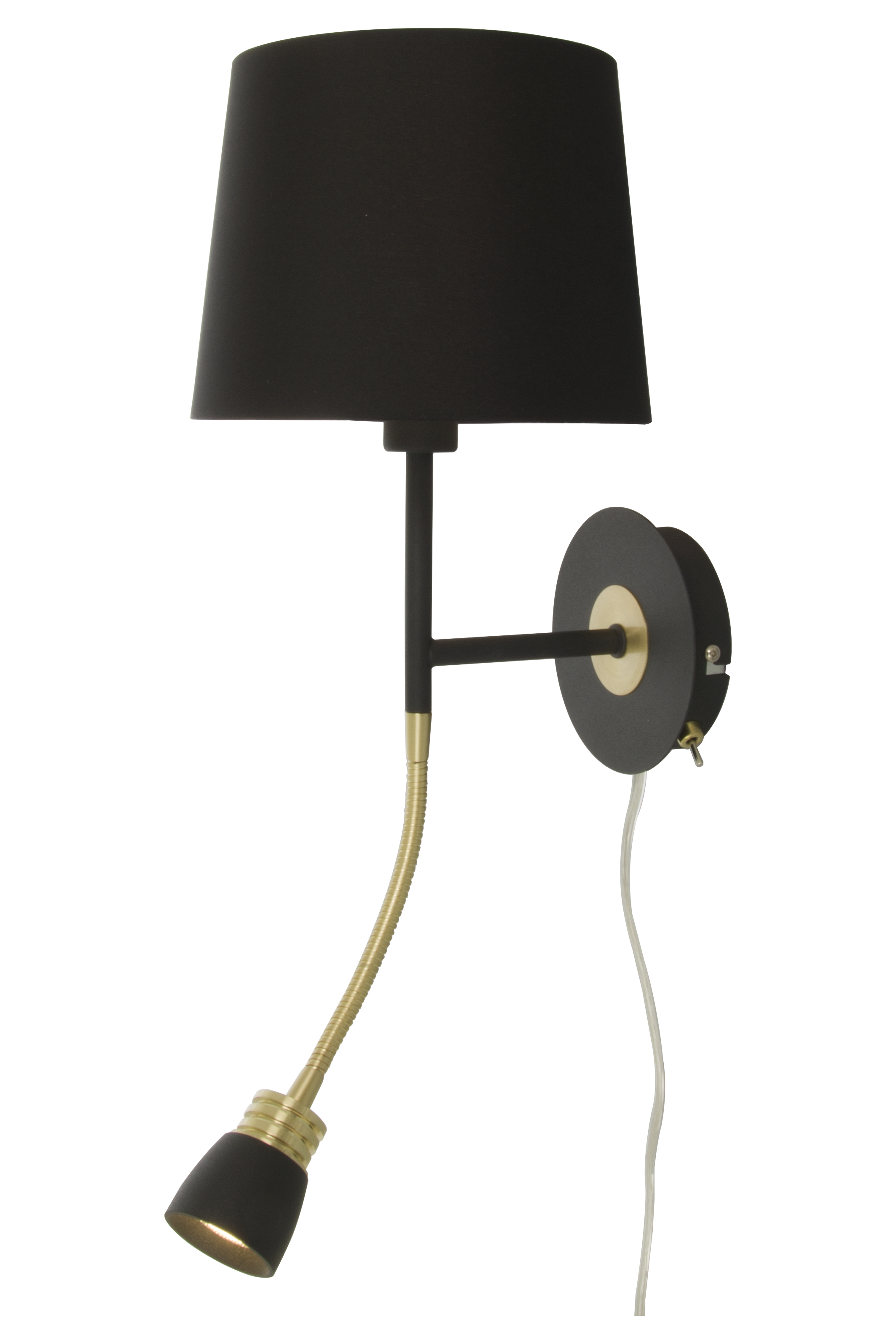EKETORP vägglampa, svart/mässing - Aneta Lighting - 2