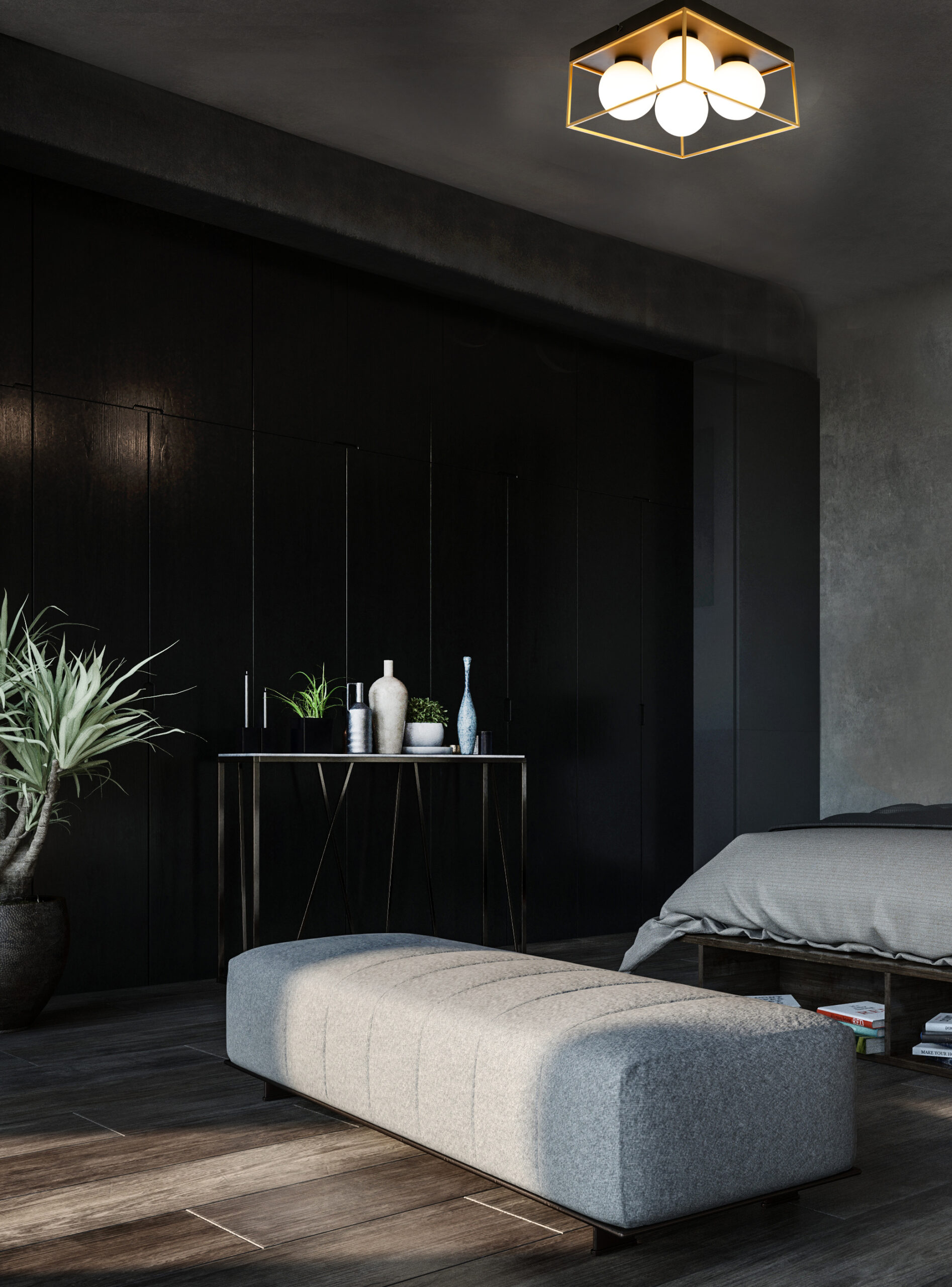 ASTRO plafond liten, svart/guld/opal - Aneta Lighting - 4