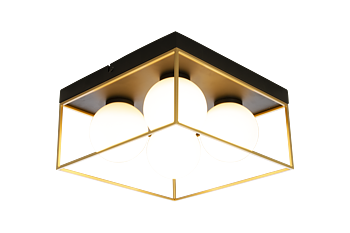 ASTRO plafond liten, svart/guld/opal - Aneta Lighting