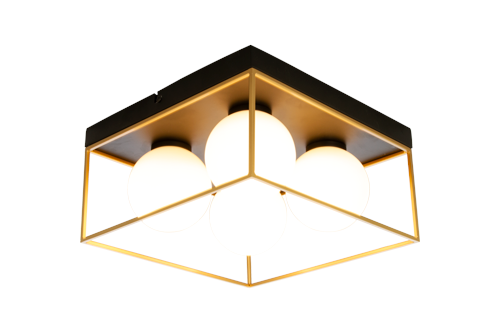 ASTRO plafond liten, svart/guld/opal - Aneta Lighting