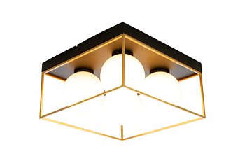 ASTRO plafond liten, svart/guld/opal - Aneta Lighting