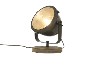 ALASKA bordslampa/vägglampa, järngrå/trä - Aneta Lighting