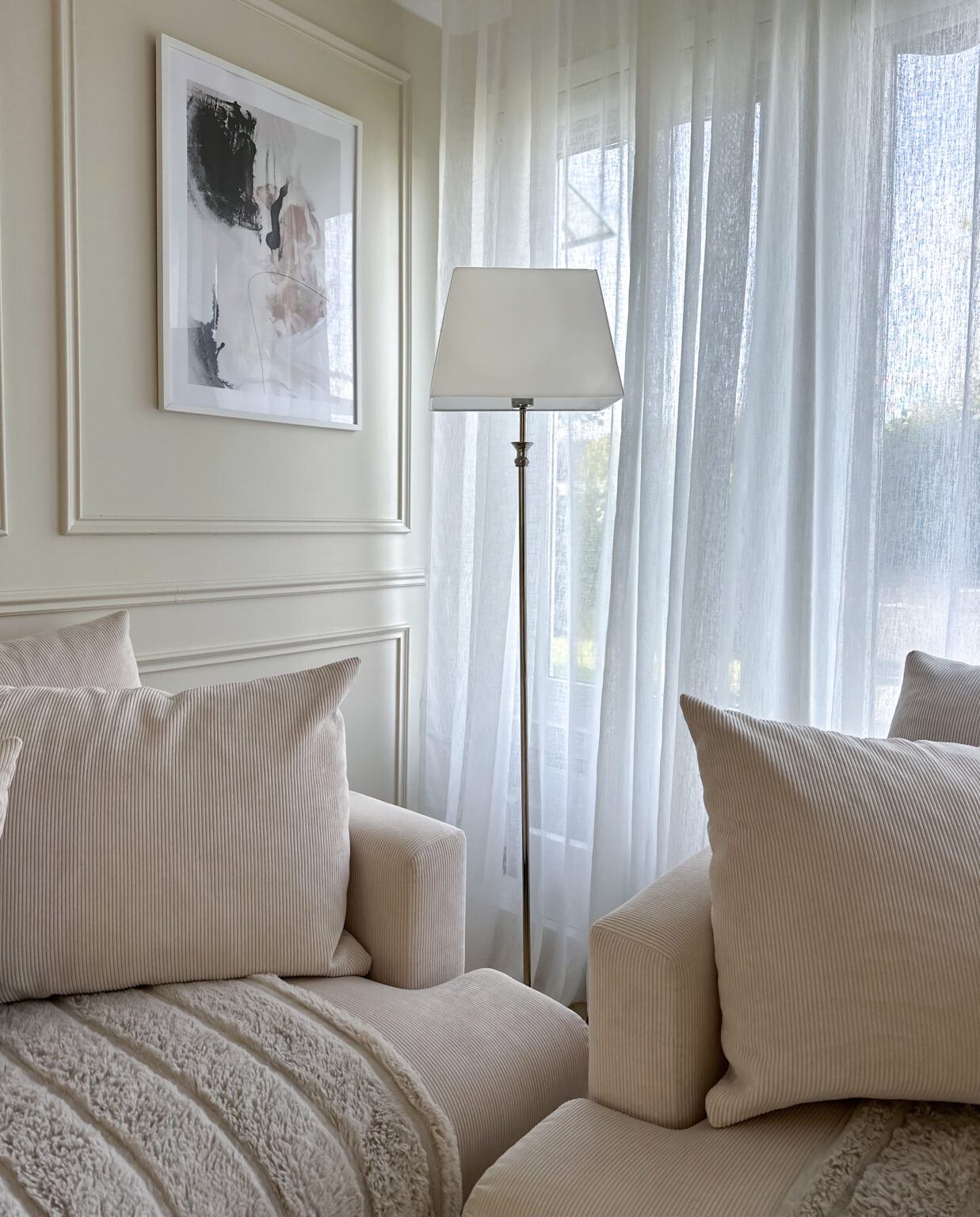 ANETTE golvlampa, silver/vit - Aneta Lighting - 3