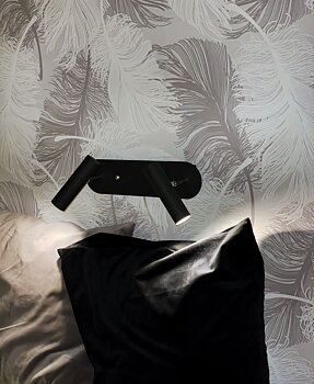ARTIC vägglampa dubbel. svart - Aneta Lighting