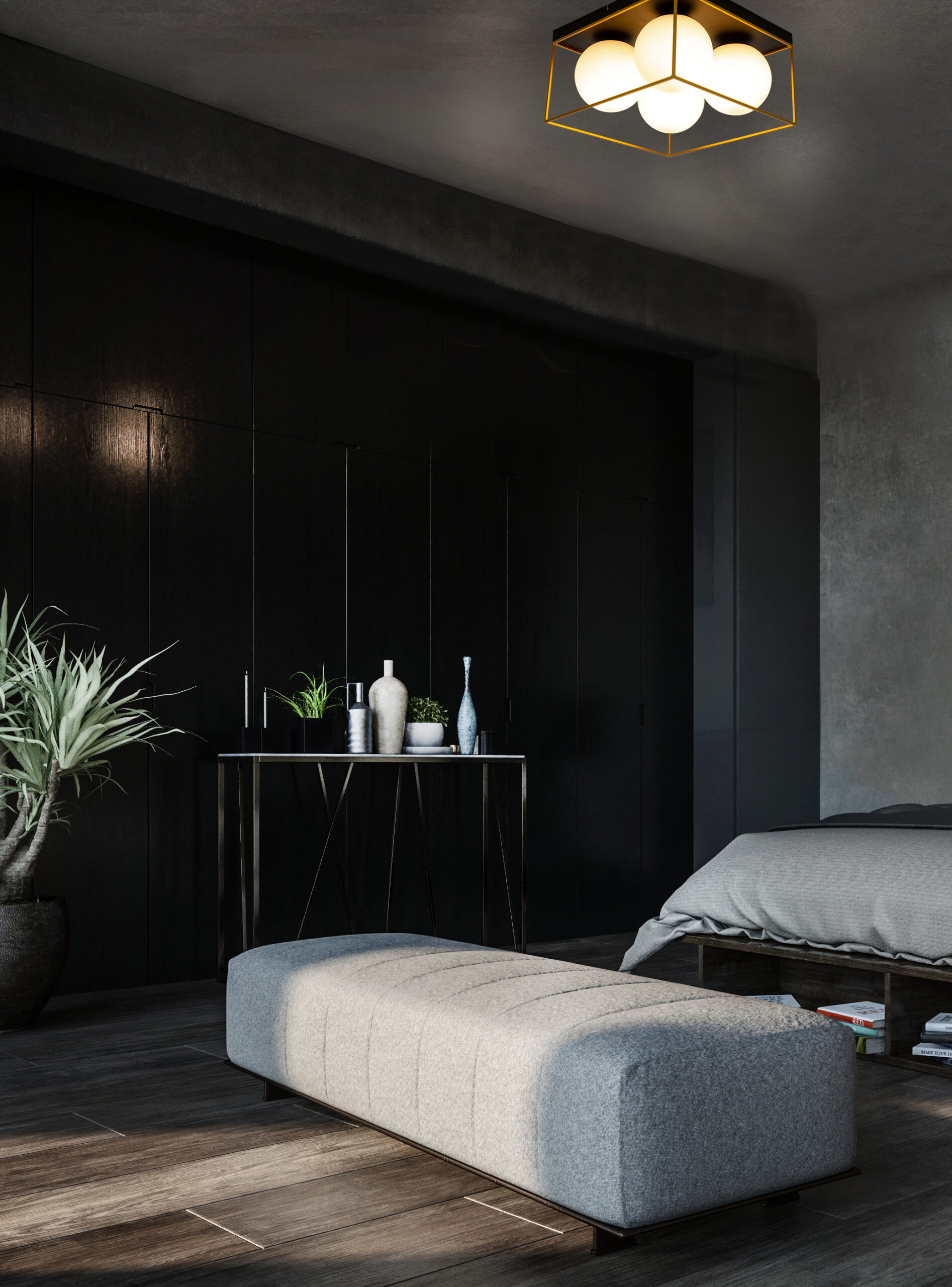 ASTRO plafond stor, svart/guld/opal - Aneta Lighting - 2