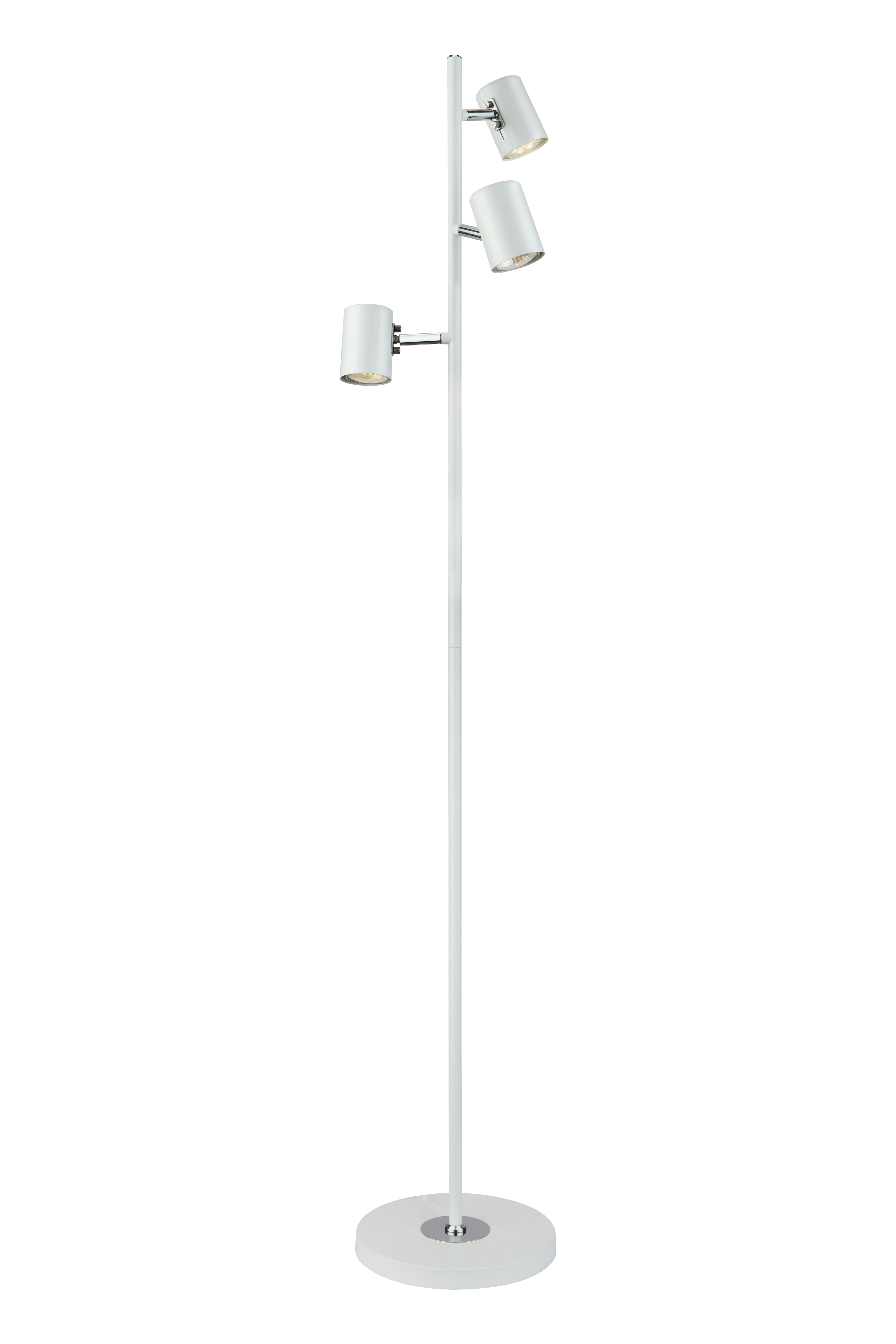 BALDER golvlampa 3:a, vit/krom - Aneta Lighting