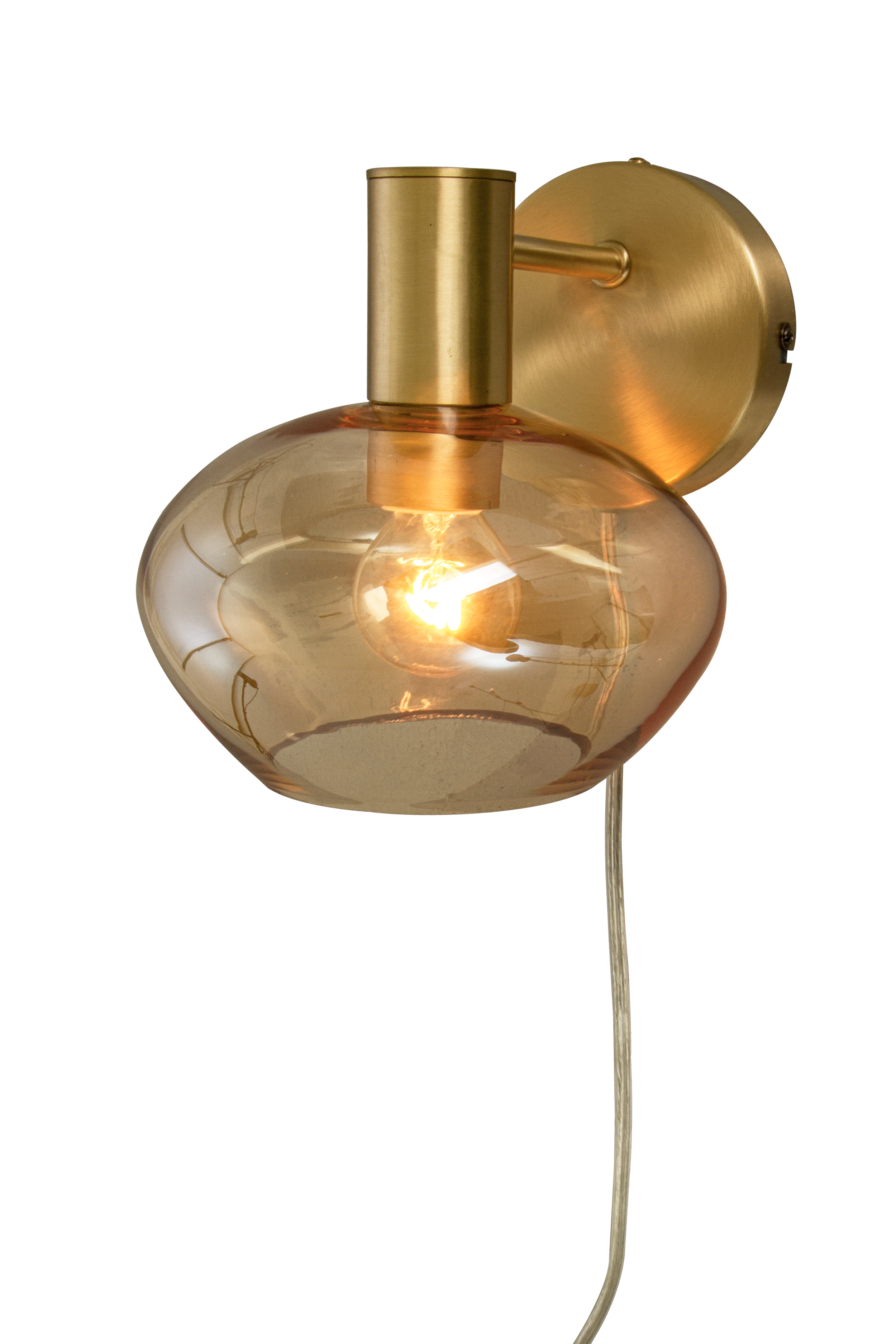 BELL vägglampa, matt mässing/amber - Aneta Lighting