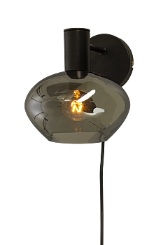 BELL vägglampa, svart/rök - Aneta Lighting
