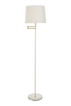 BIRKA golvlampa, vit/mässing - Aneta Lighting