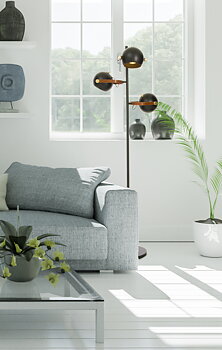 BOW golvlampa. 3-arm, svart - Aneta Lighting