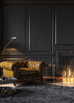 CADIZ golvlampa, svart/matt mässing - Aneta Lighting