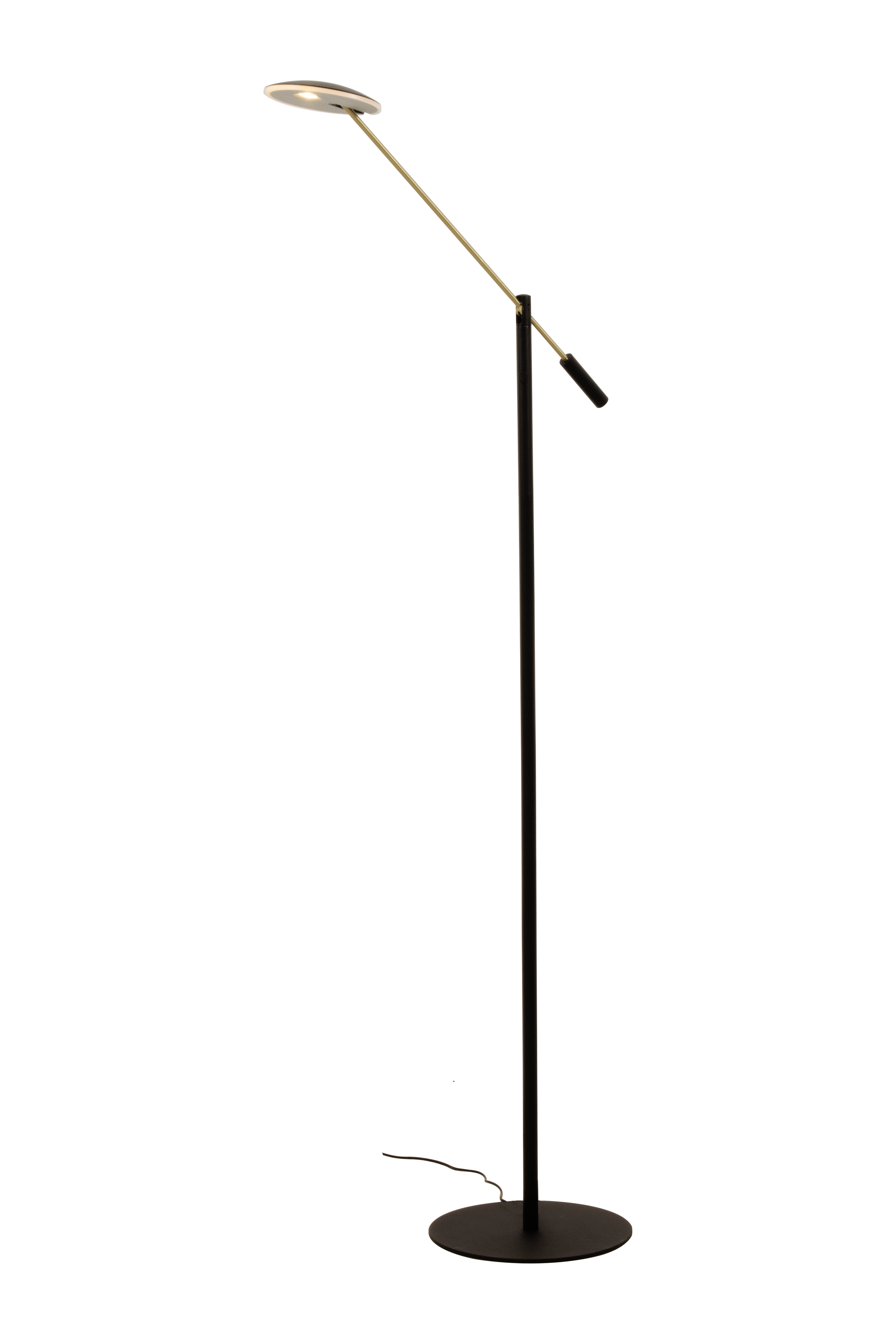 CADIZ golvlampa, svart/matt mässing - Aneta Lighting