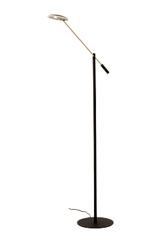 CADIZ golvlampa, svart/matt mässing - Aneta Lighting