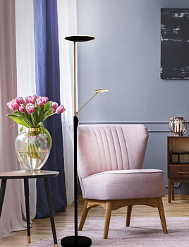 CADIZ uplight, svart/matt mässing - Aneta Lighting