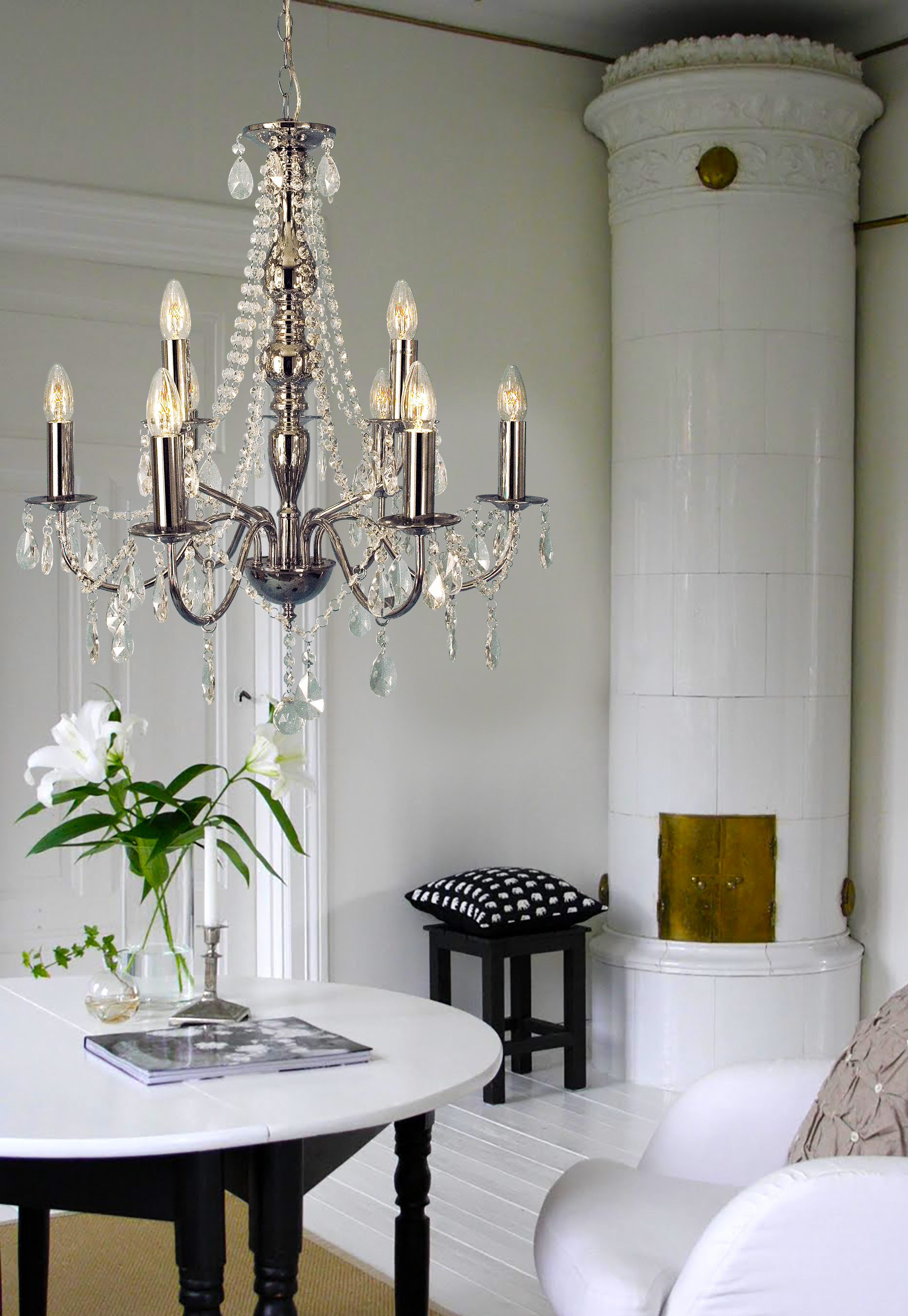CHATEAU takkrona 9-arm, krom - Aneta Lighting