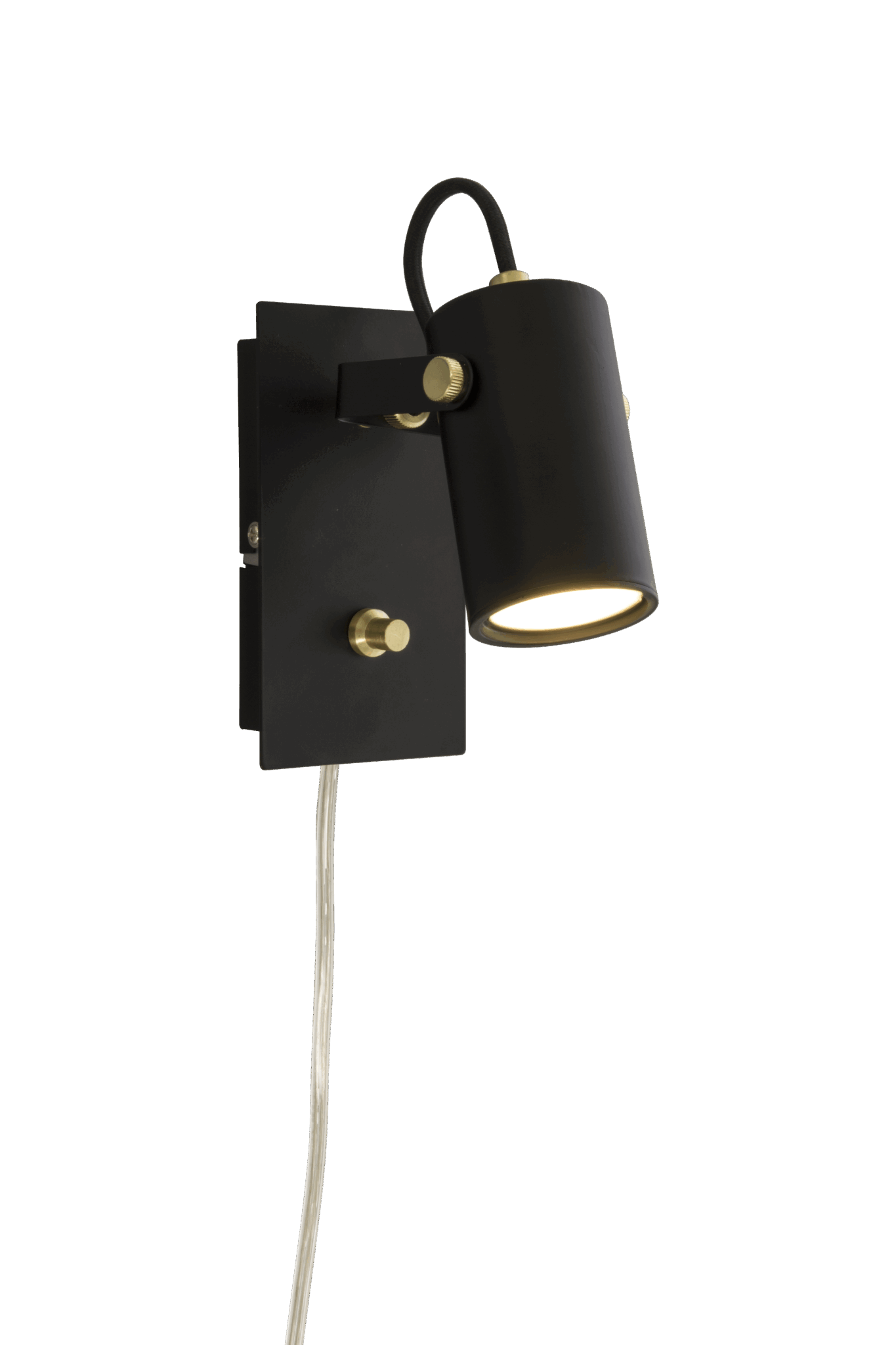 CILINDRO väggspot, svart/matt messing - Aneta Lighting - 2