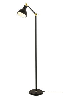 DUBLIN golvlampa, svart/matt mässing - Aneta Lighting