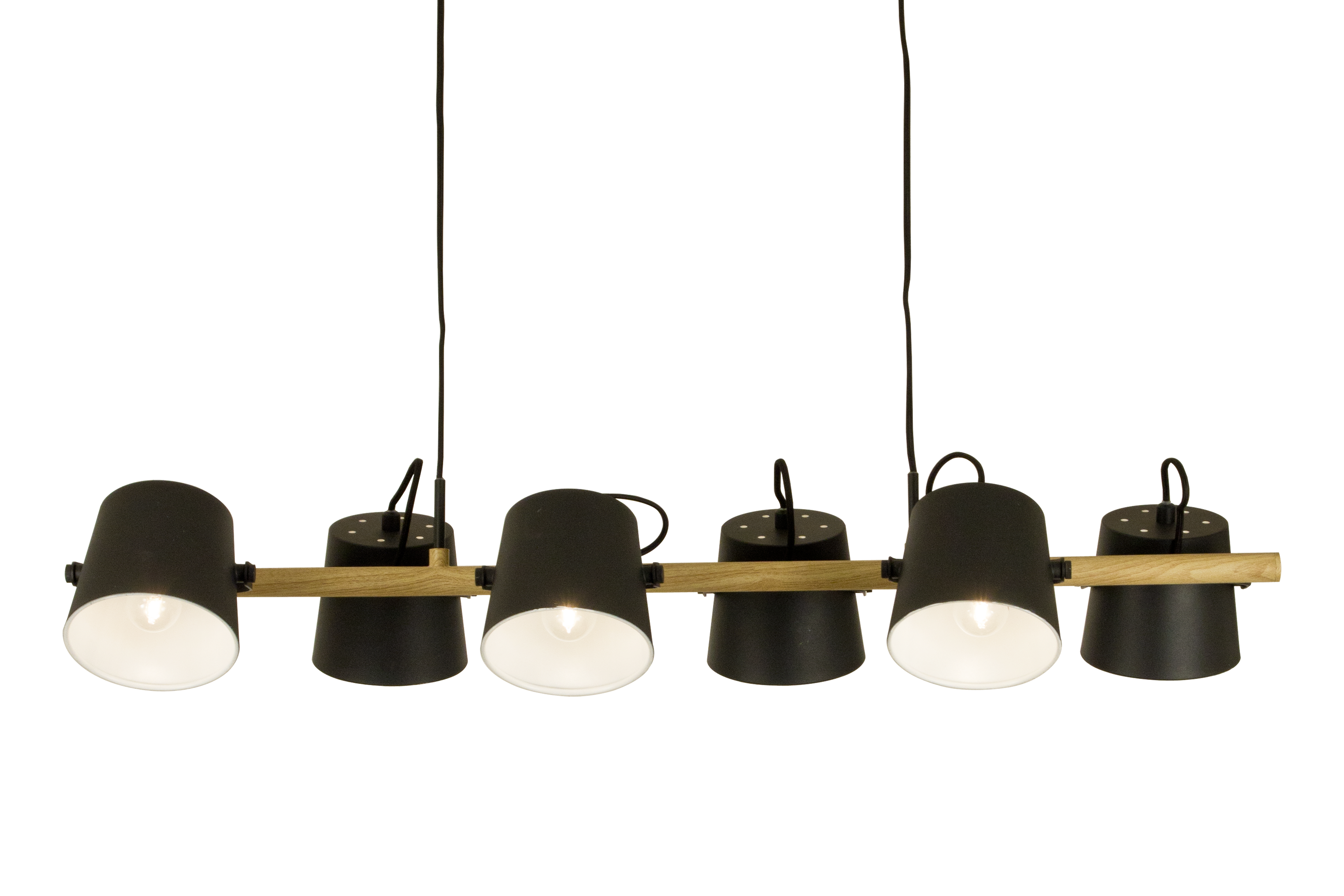 ESPRESSO taklampa 6:a, svart/trä - Aneta Lighting - 7