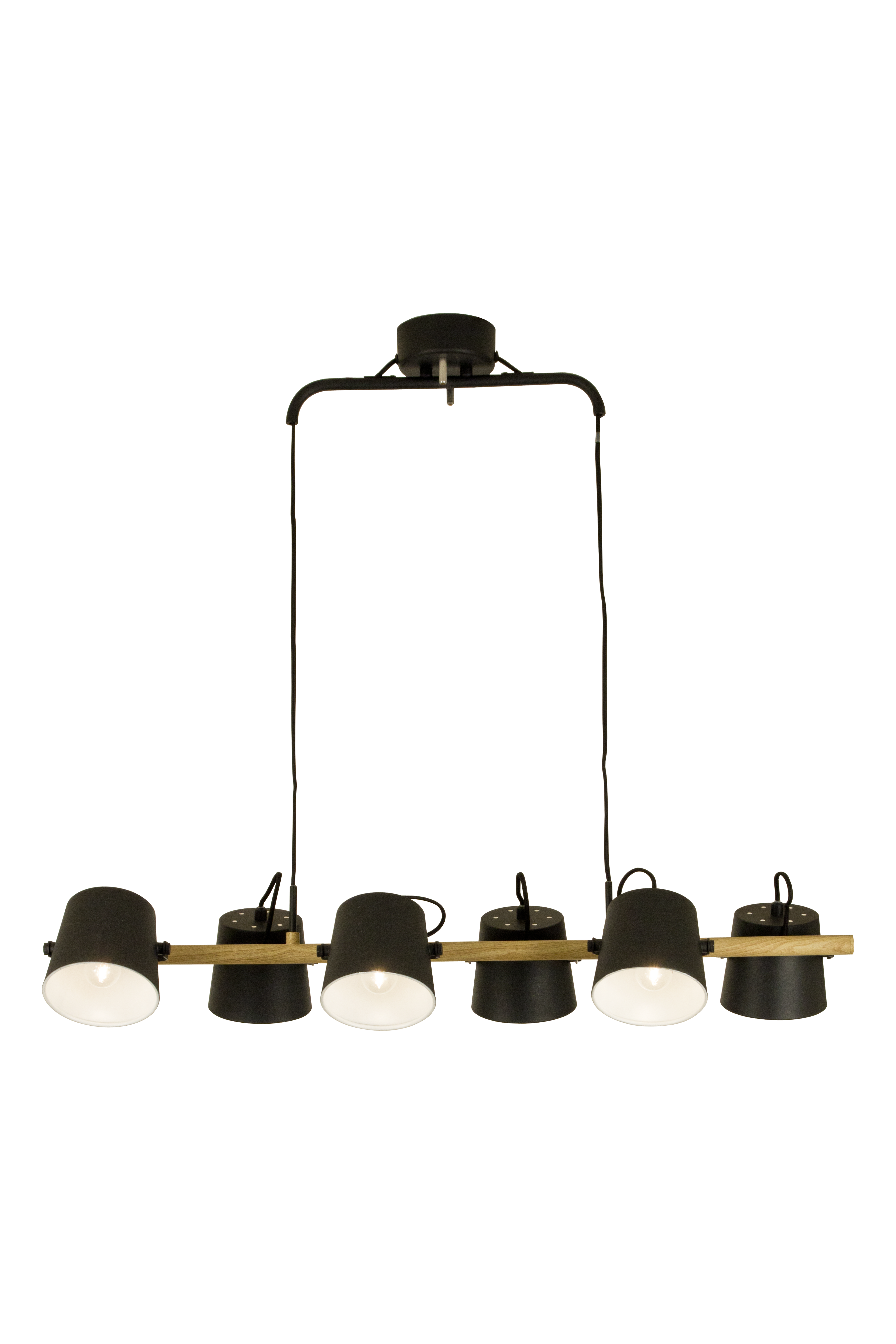 ESPRESSO taklampa 6:a, svart/trä - Aneta Lighting