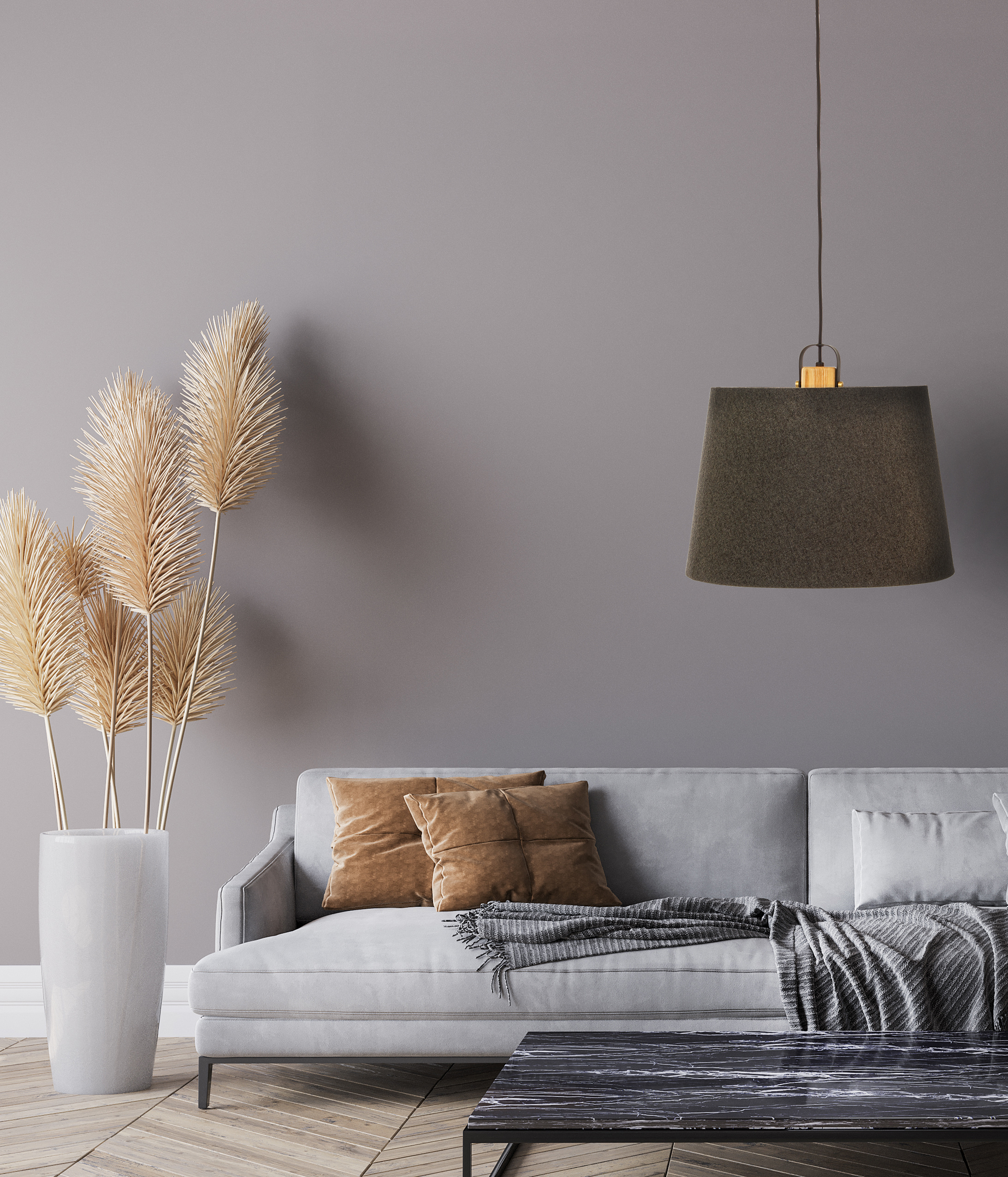 GEILO taklampa 45cm, grå/svart/trä - Aneta Lighting