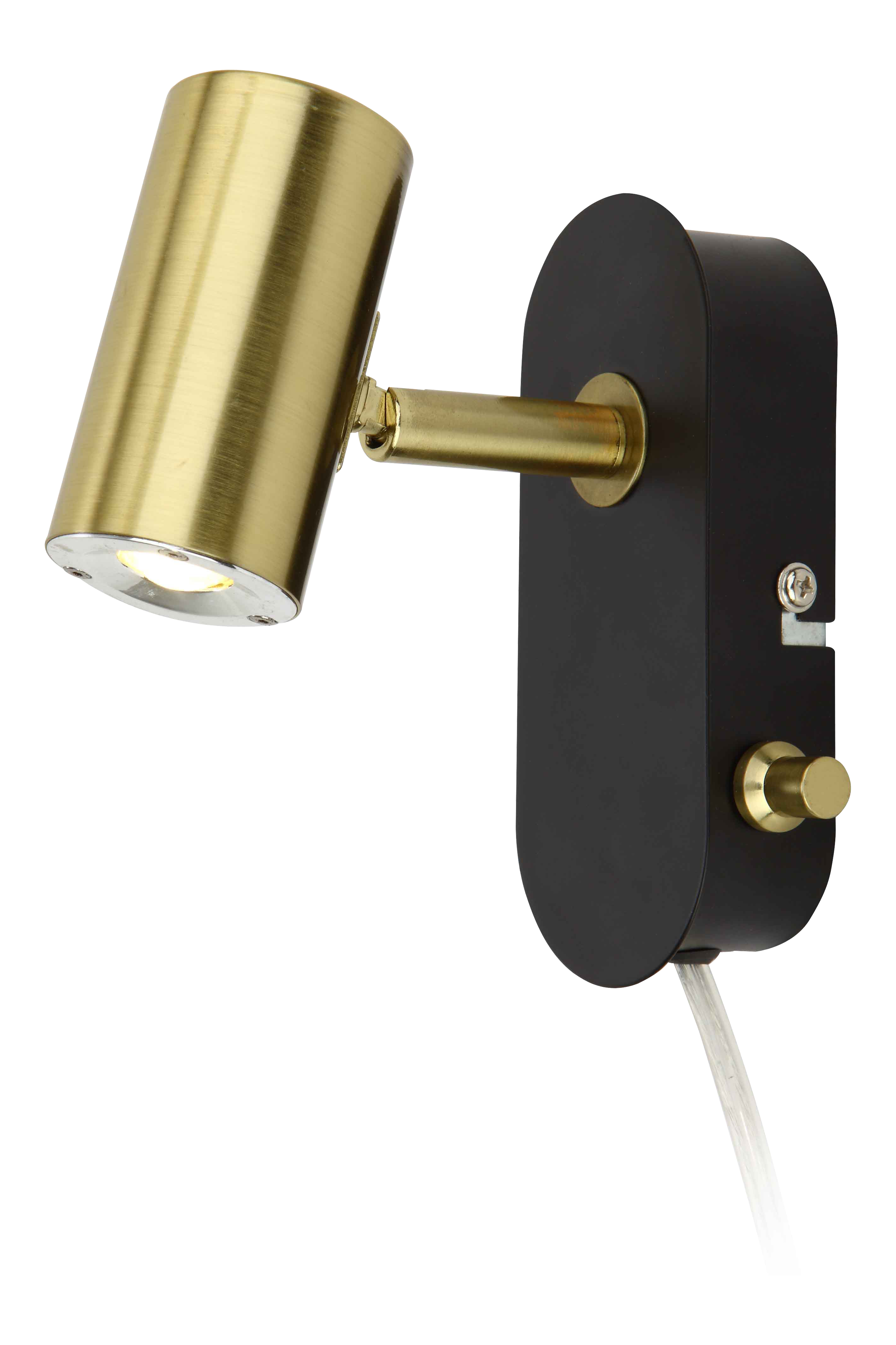 GUSTO väggspot, svart/mässing - Aneta Lighting