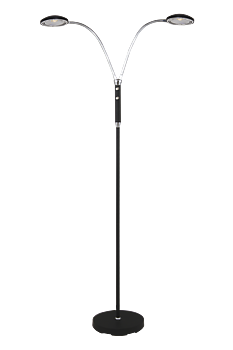 HERO golvlampa, dubbel, svart/krom - Aneta Lighting