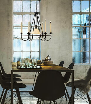 KRONOBERG takkrona, svart - Aneta Lighting