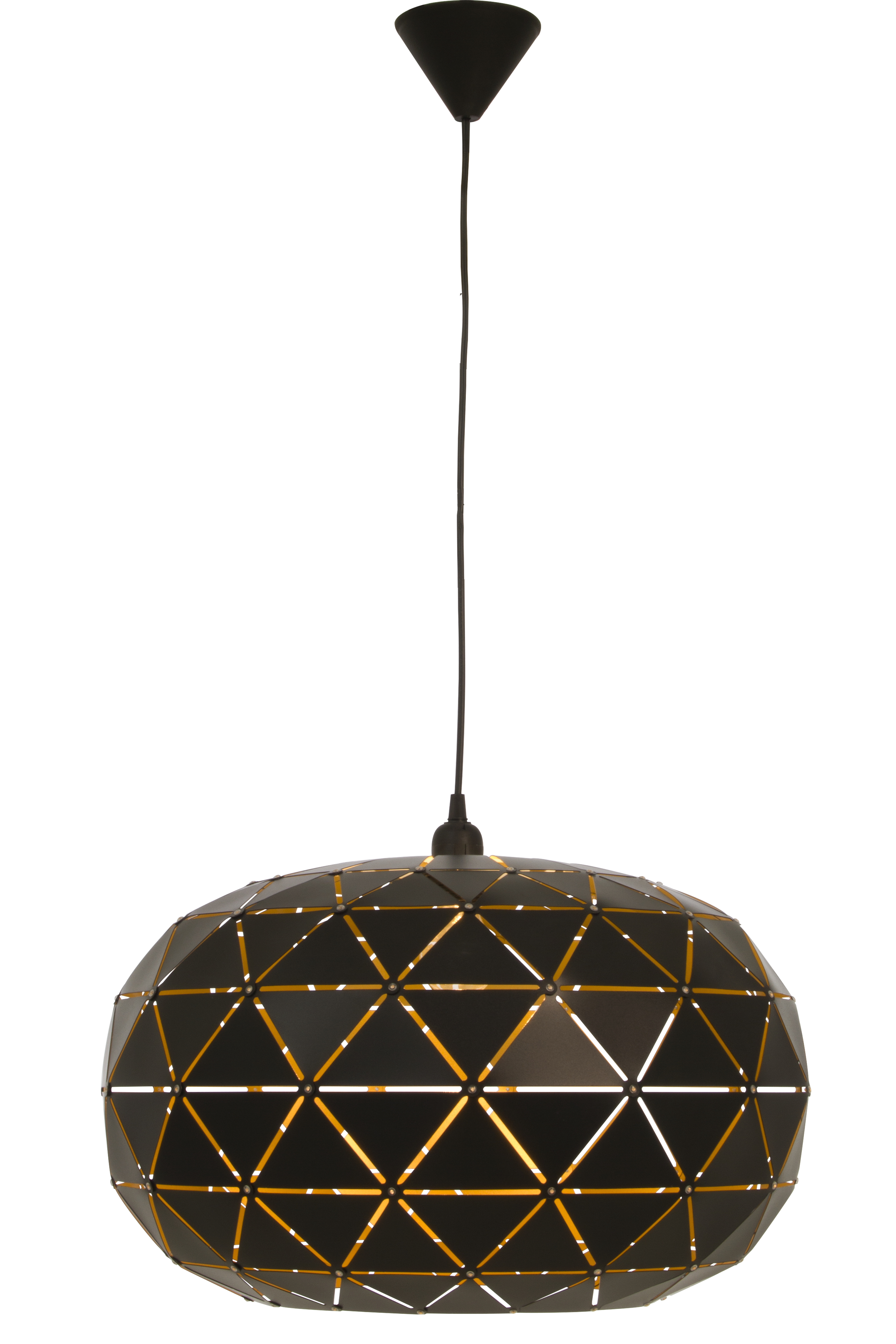 LATTICE taklampa 50cm, svart/guld insida - Aneta Lighting
