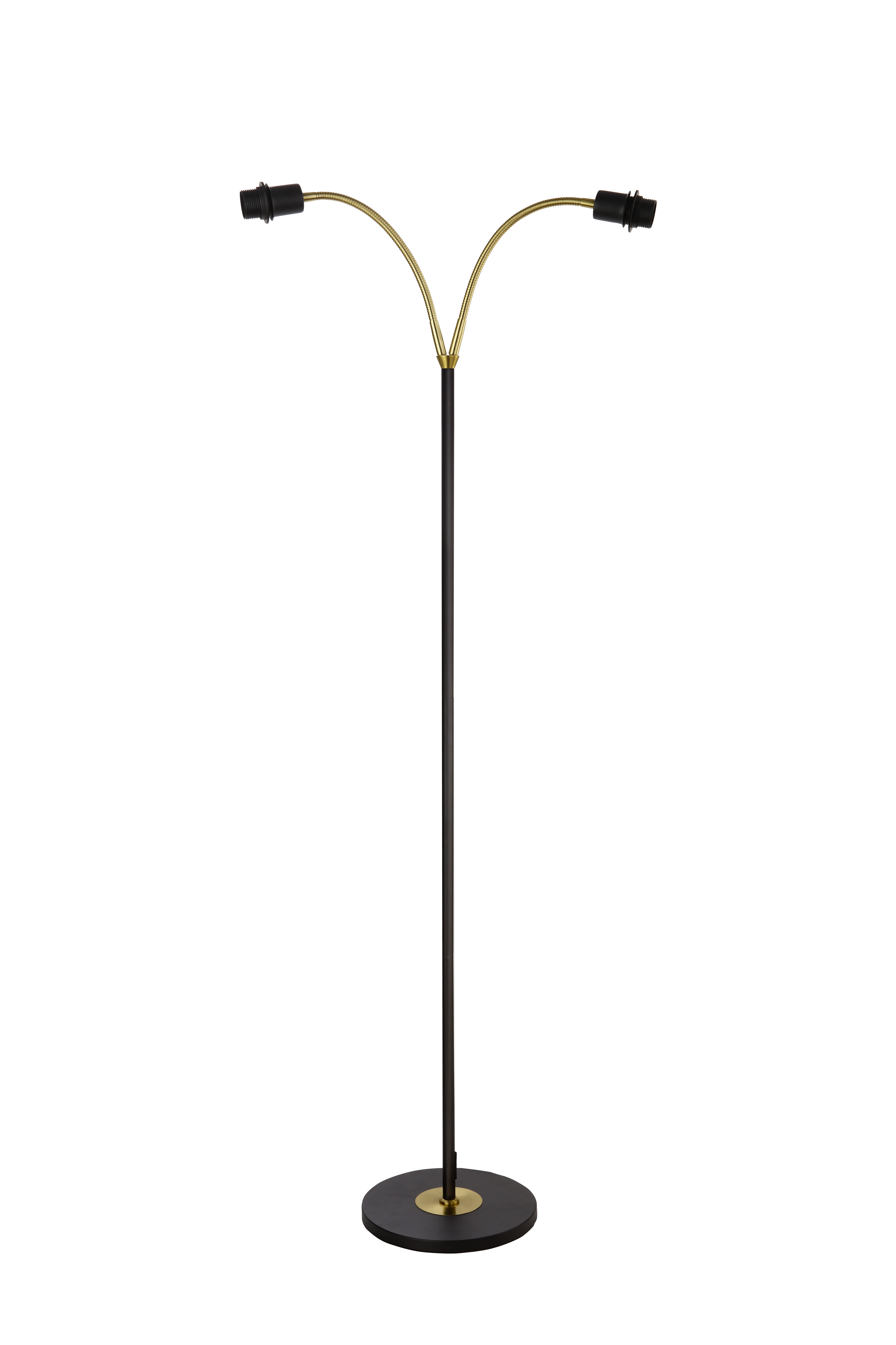 LJUSDAL golvlampa 2 - arm svart/matt mässing - Aneta Lightin