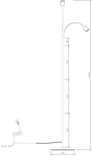 LJUSDAL golvlampa 2 - arm, svart/valnöt - Aneta Lighting - 5