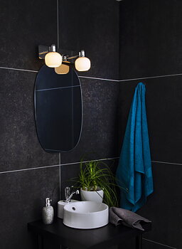 MESSINA vägglampa bad 2a krom/vit - Aneta Lighting
