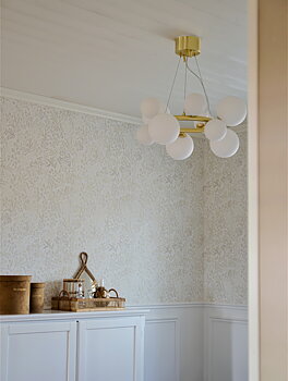 MOLEKYL taklampa rund, matt mässing/vit - Aneta Lighting
