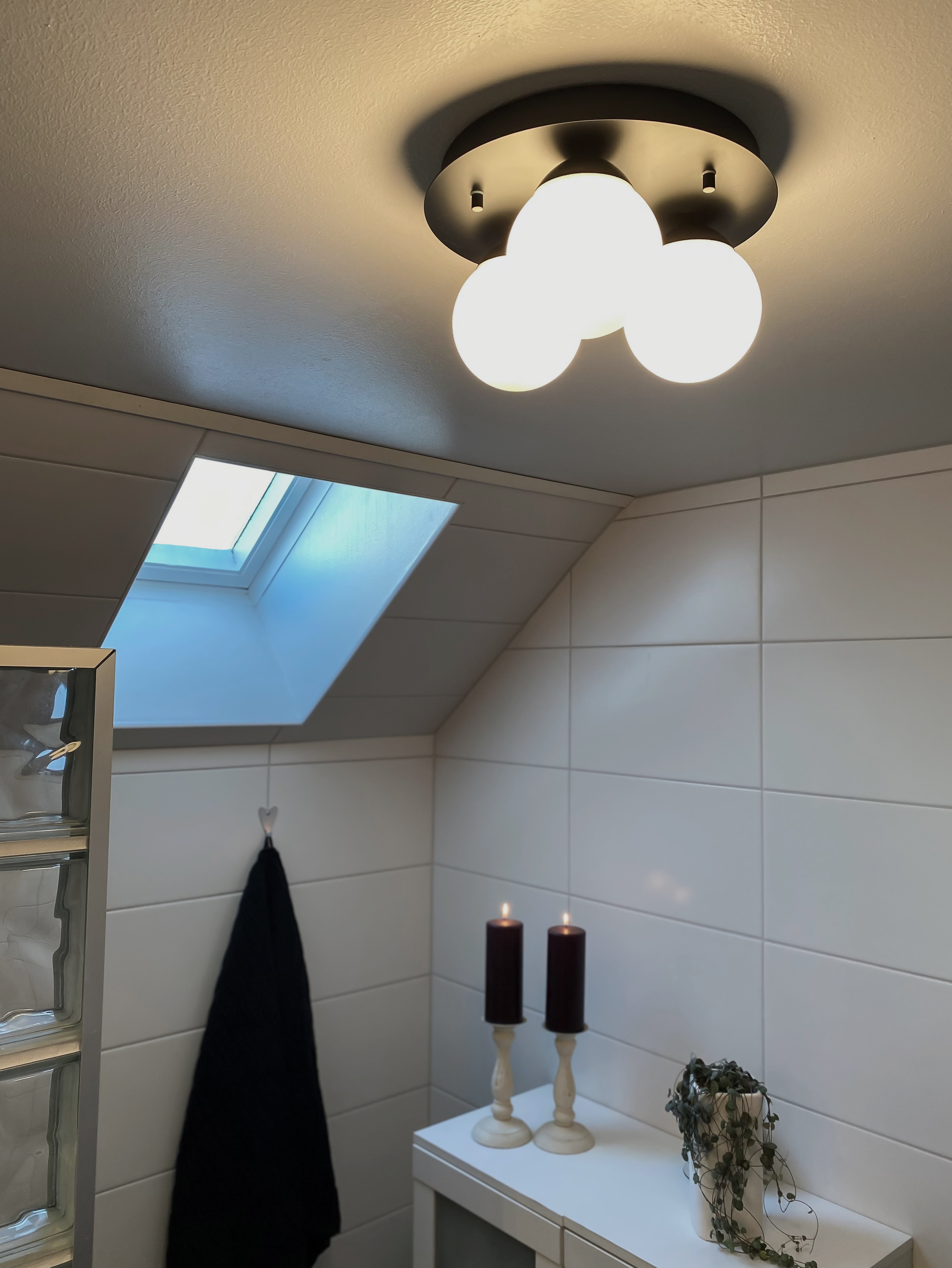 NICOSIA plafond 3:a, bad, svart - Aneta Lighting - 3