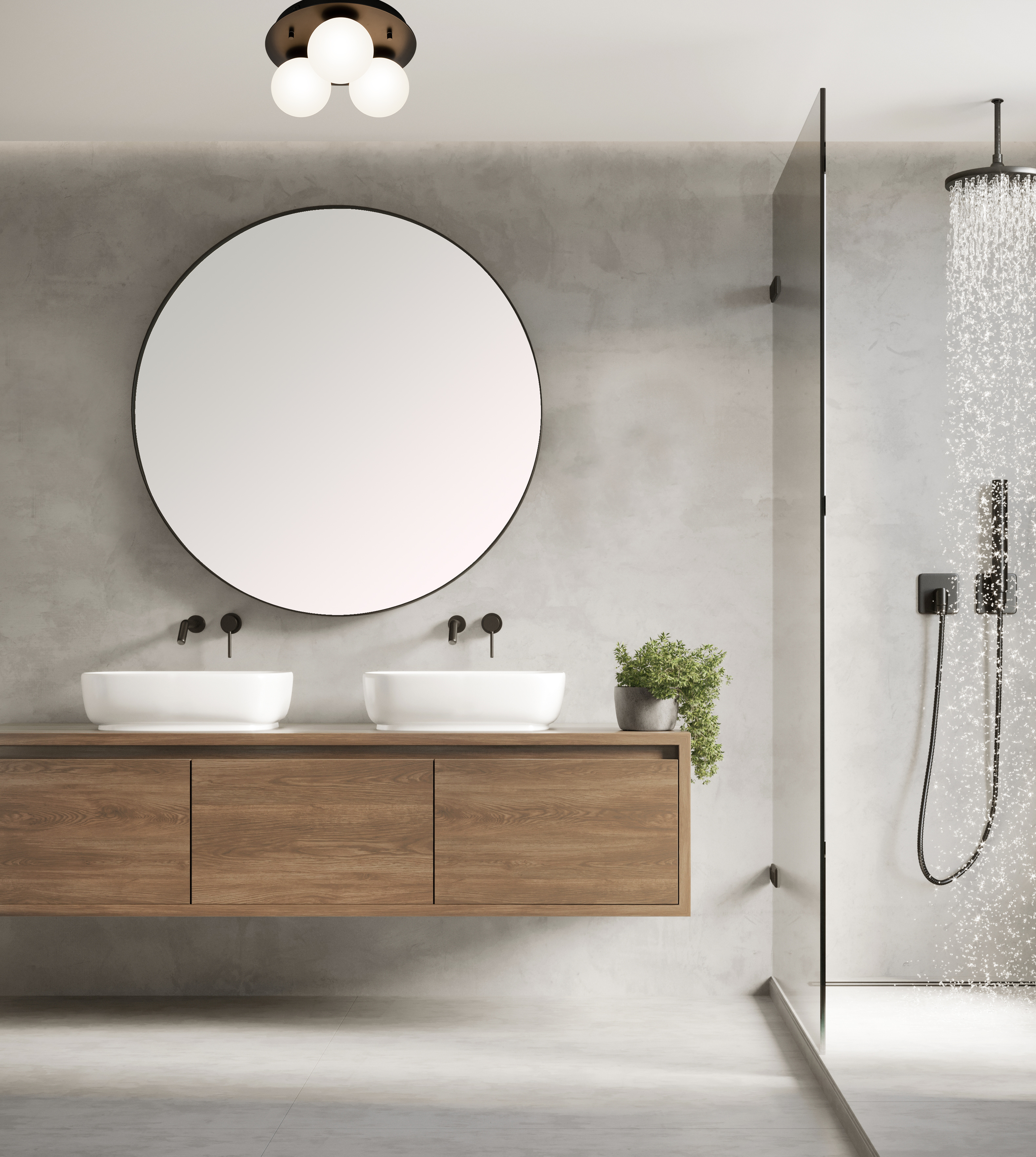 NICOSIA plafond 3:a, bad, svart - Aneta Lighting - 2