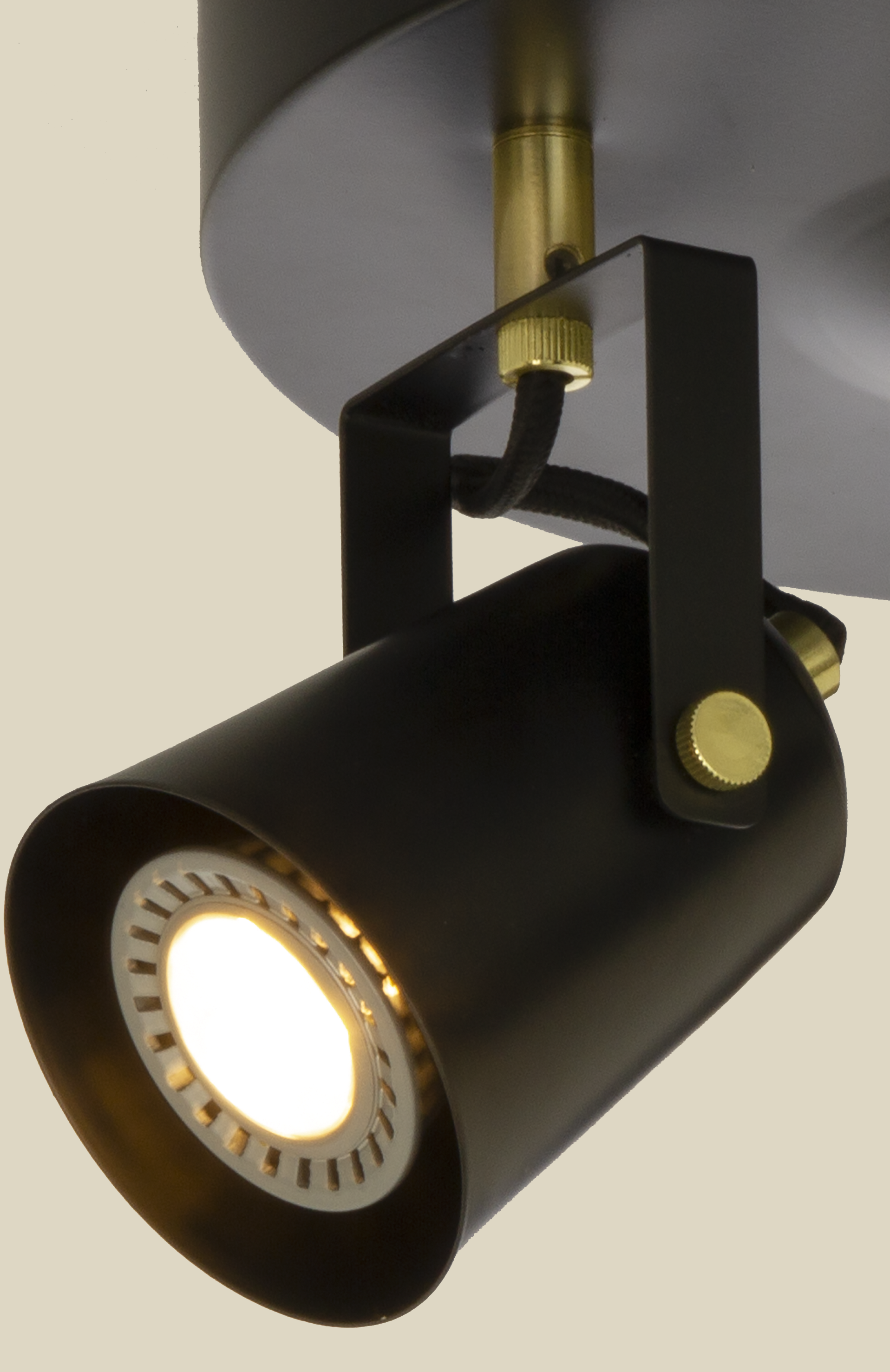 METZ takspot rondell, svart/matt mässing - Aneta Lighting - 4