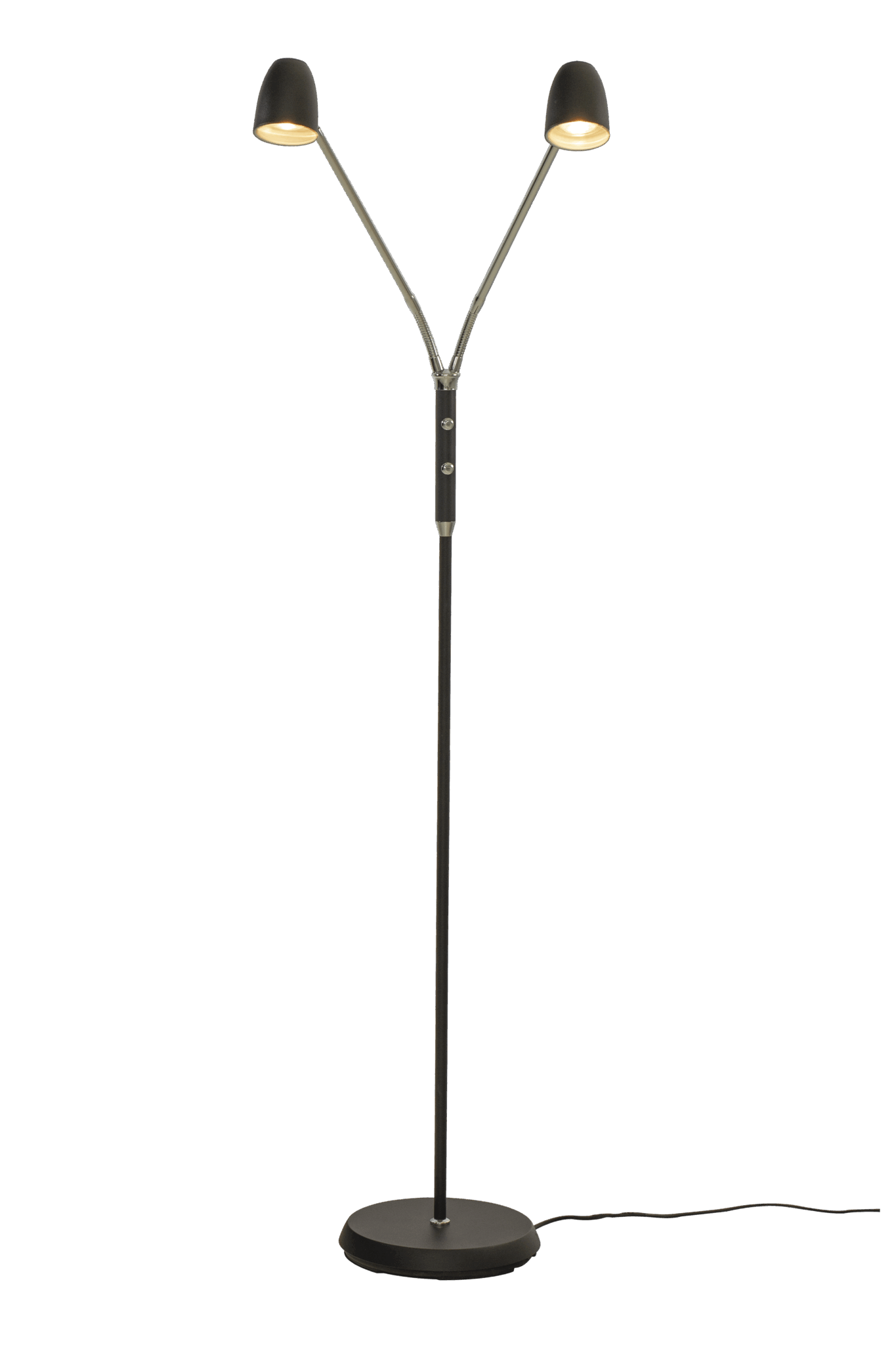 SANDNES golvlampa dubbel, svart/krom - Aneta Lighting - 2