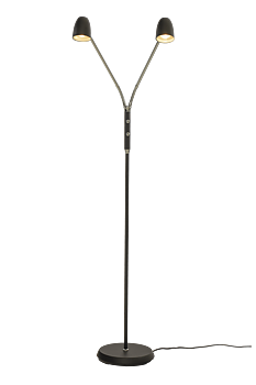 SANDNES golvlampa dubbel, svart/krom - Aneta Lighting