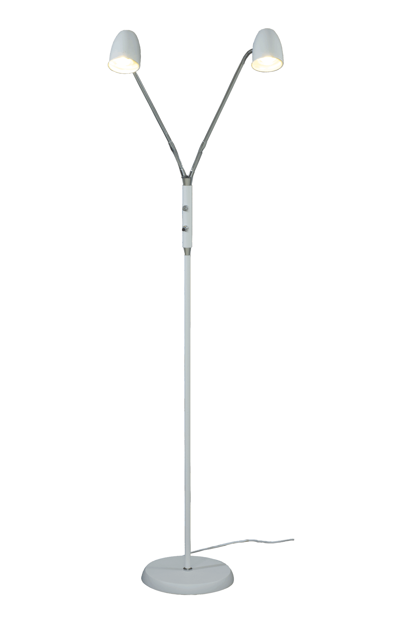 SANDNES golvlampa dubbel, vit/krom - Aneta Lighting - 2