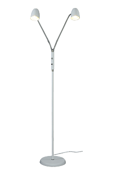 SANDNES golvlampa dubbel, vit/krom - Aneta Lighting