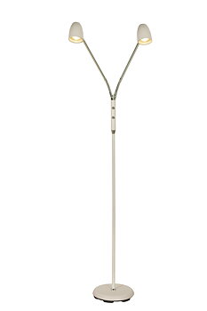 SANDNES golvlampa dubbel, vit/krom - Aneta Lighting