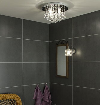 TERESA plafond bad, krom/klar - Aneta Lighting
