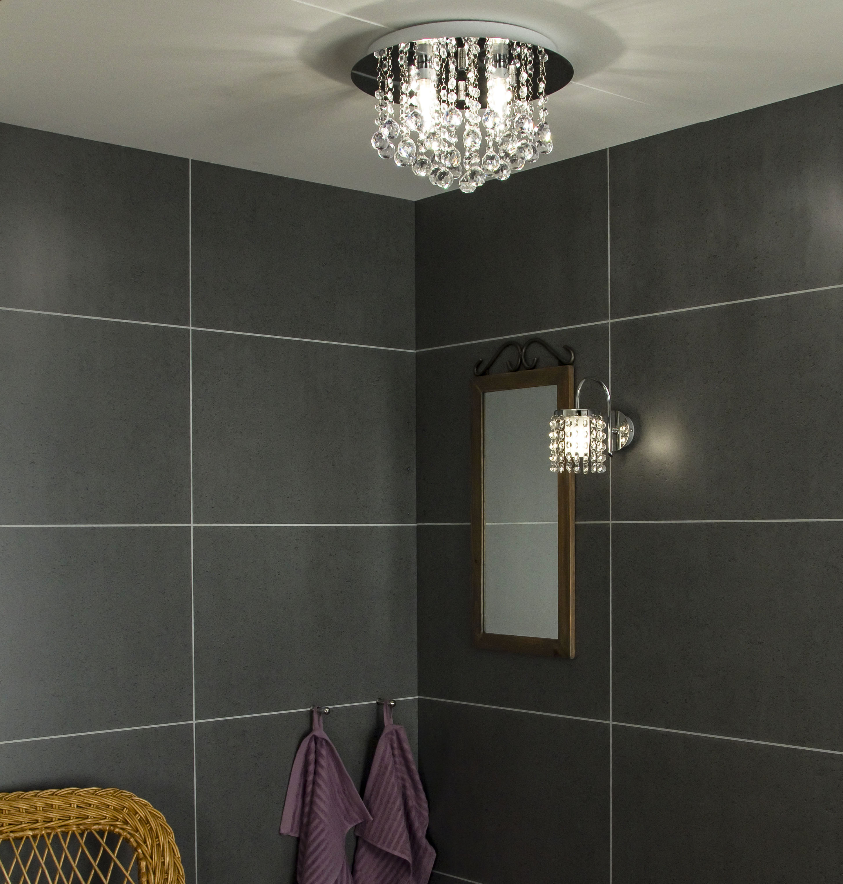 TERESA vägglampa bad, krom/klar - Aneta Lighting - 2